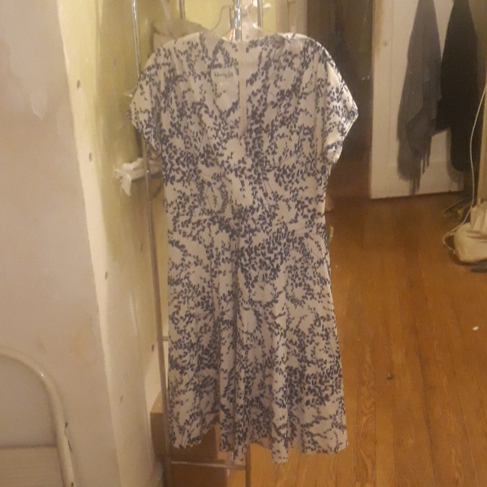 Vintage white dress with blue flowers!